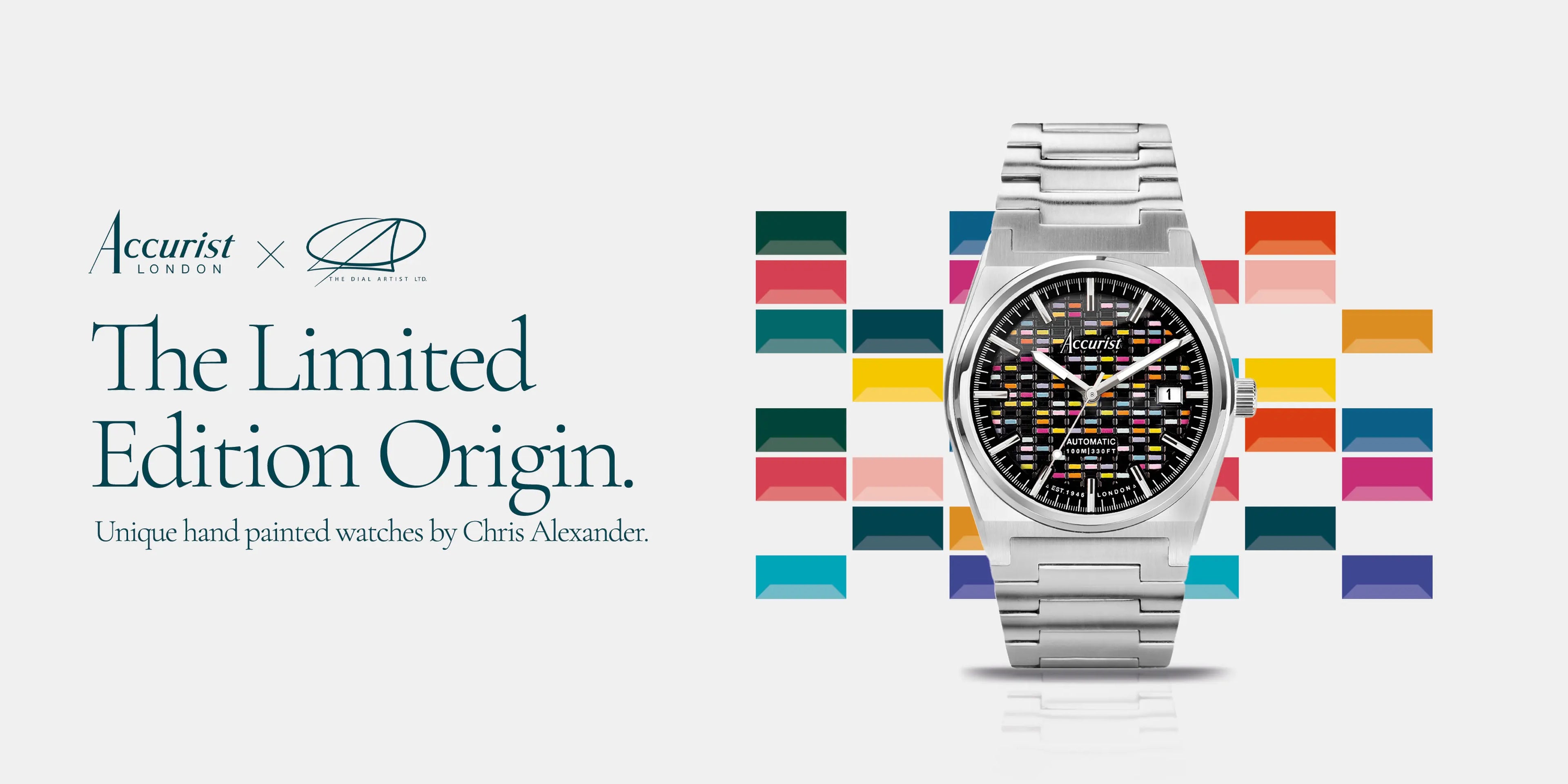 accurist origin watch hand painted by chris Alexander the dial artist custom painted bespoke commission watch dial